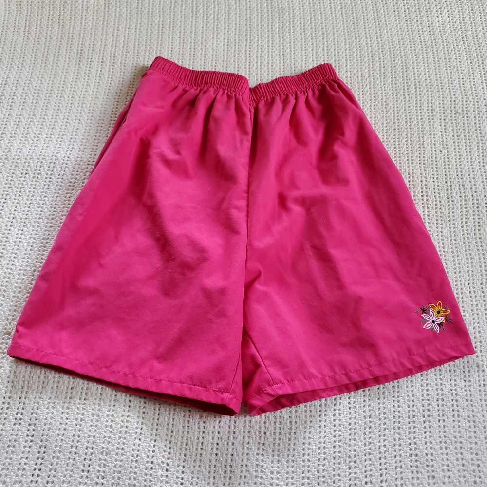 VTG 90's Victoria Harbor Women's Medium Fuchsia Pink Shorts High Elastic Waist